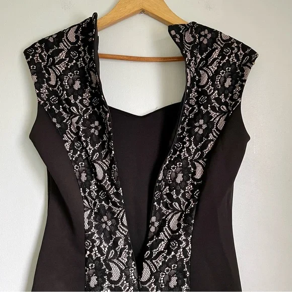 Cynthia Rowley Lace Inset Silhouette Dress Womens 4 Little Black Dress - Picture 12 of 13